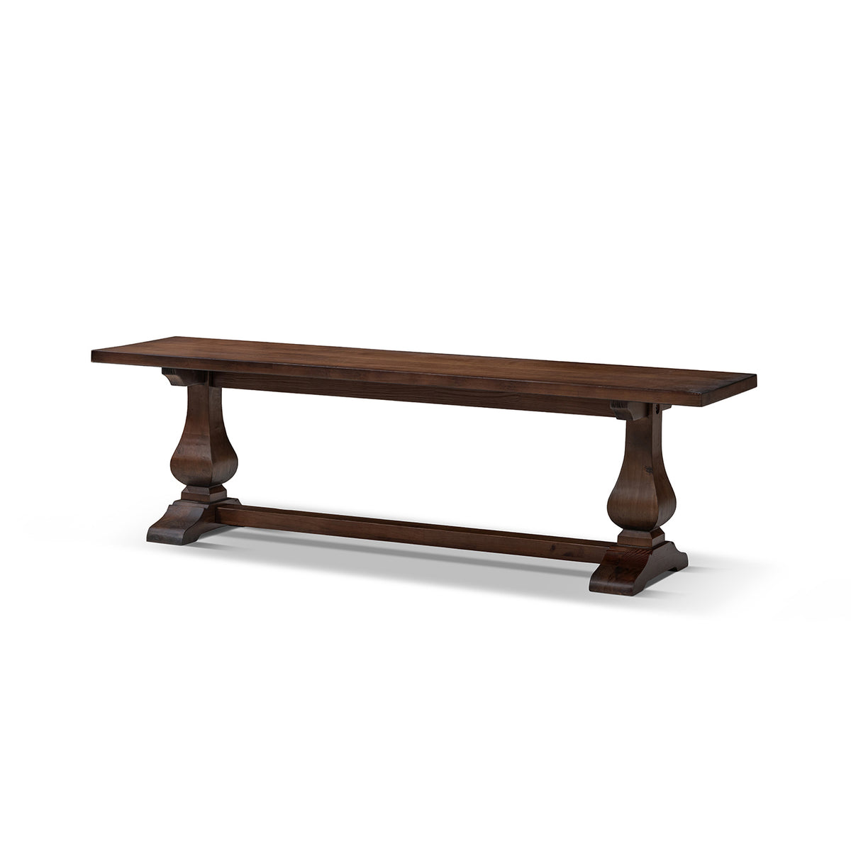 Whitmore 60-Inch Reclaimed Pine Trestle Dining Bench, Dark Brown