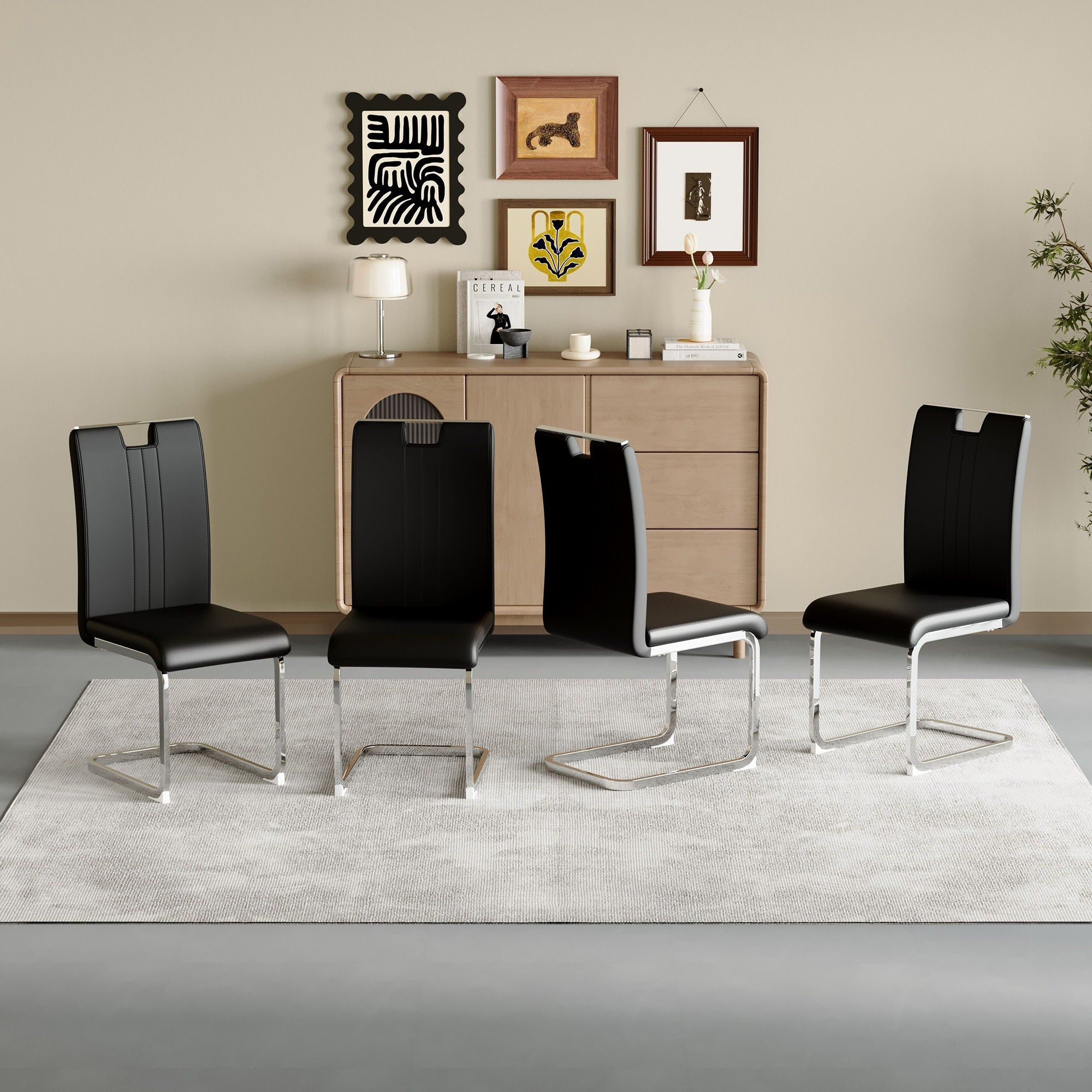 Bow Shaped Chairs with Ergonomic Design and Non-Slip Base