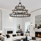 3 Tiers Wagon Wheel Chandelier