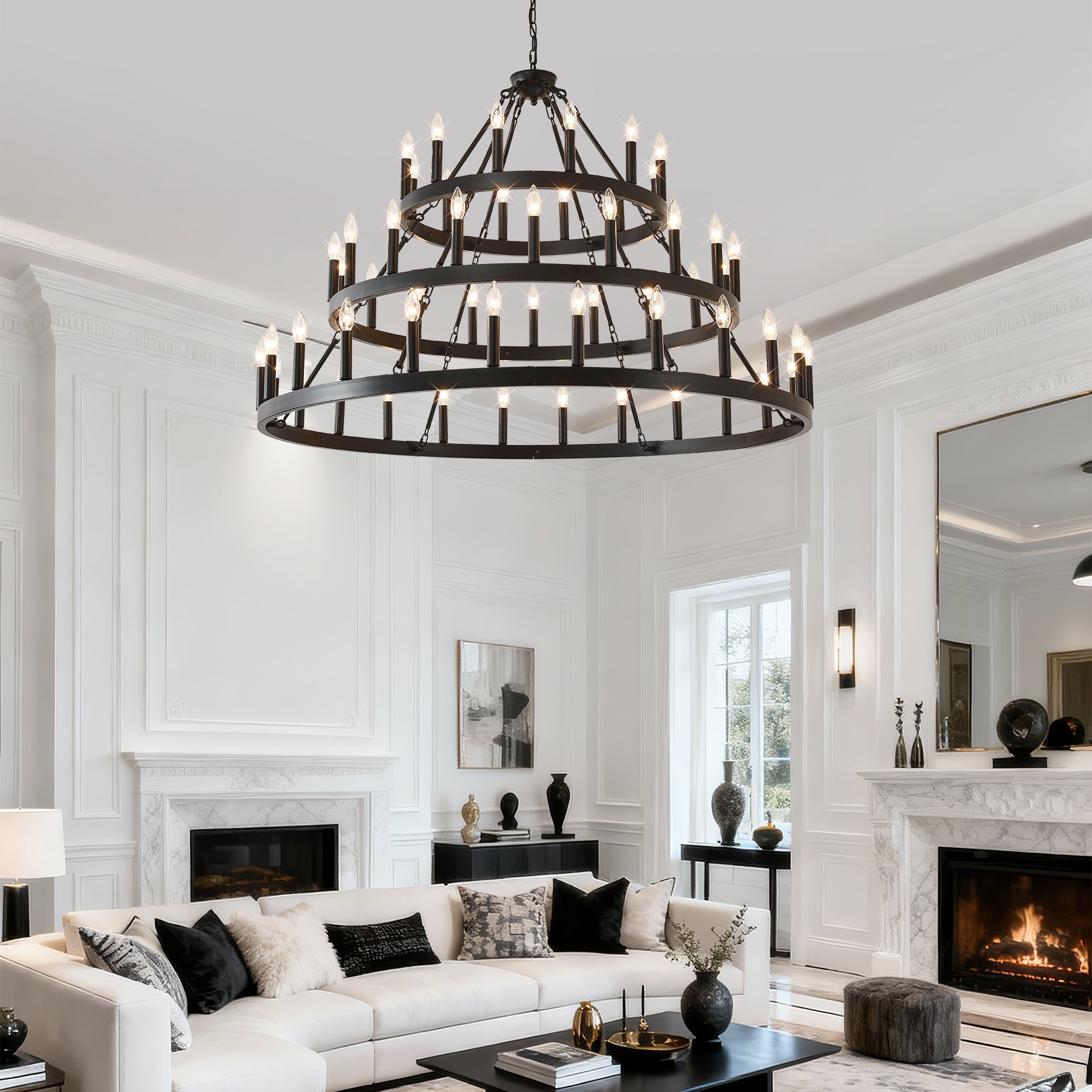 3 Tiers Wagon Wheel Chandelier