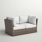 Fully Assembled Patio Wicker Loveseat with Cushions