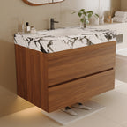 29.9" Modern Floating Bathroom Vanity with Faux Marble Top
