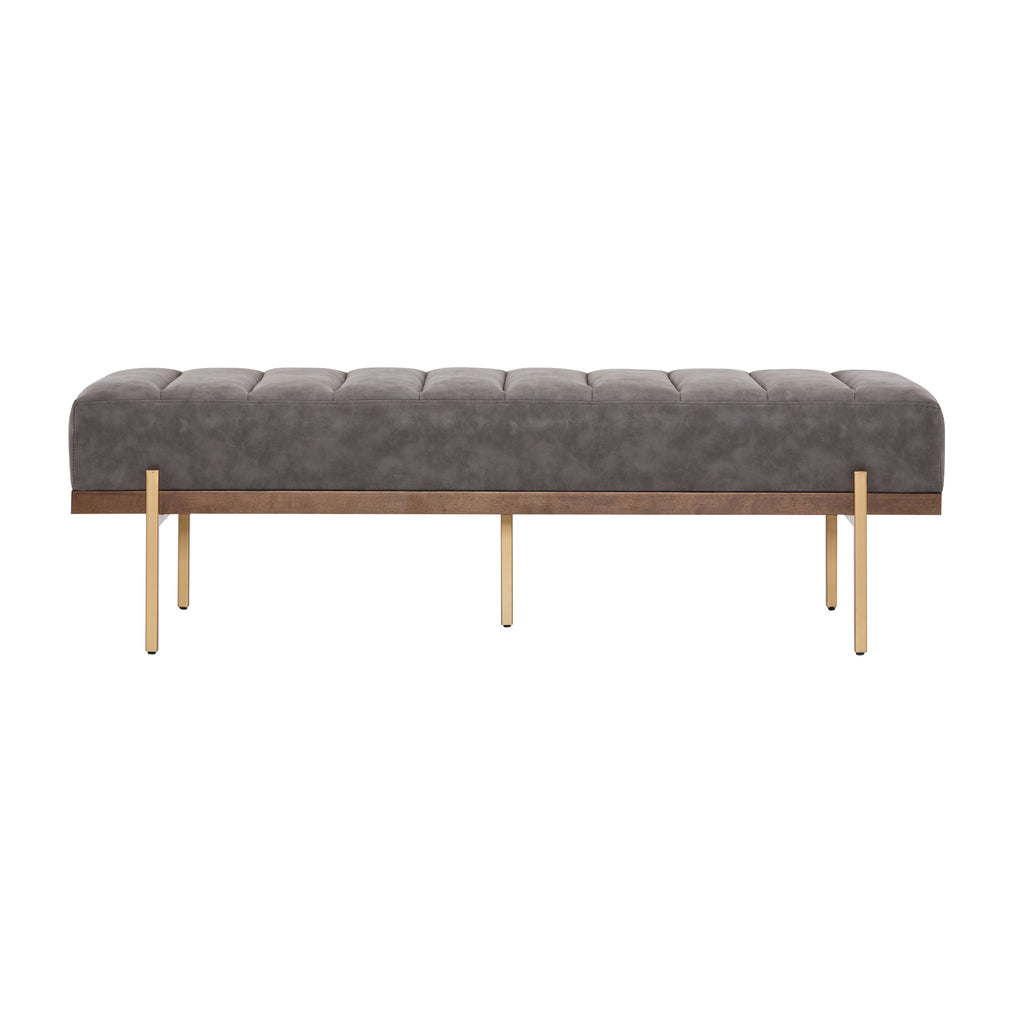 Upholstered Channel Tufted Ottoman Bench Seat