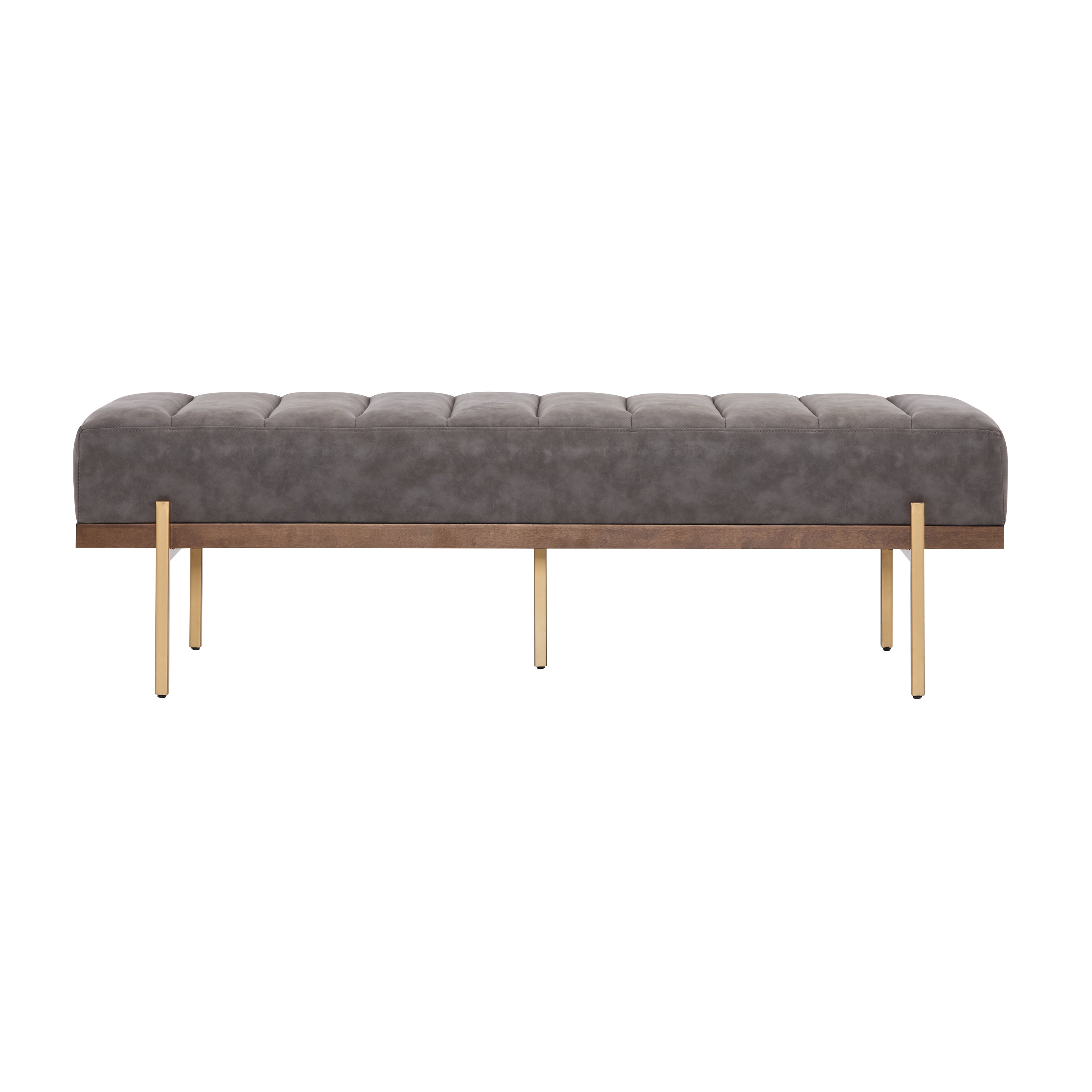 Upholstered Channel Tufted Ottoman Bench Seat