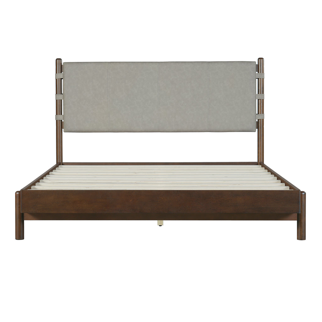 Premium Rubber Wood Platform Bed Frame, Queen Size