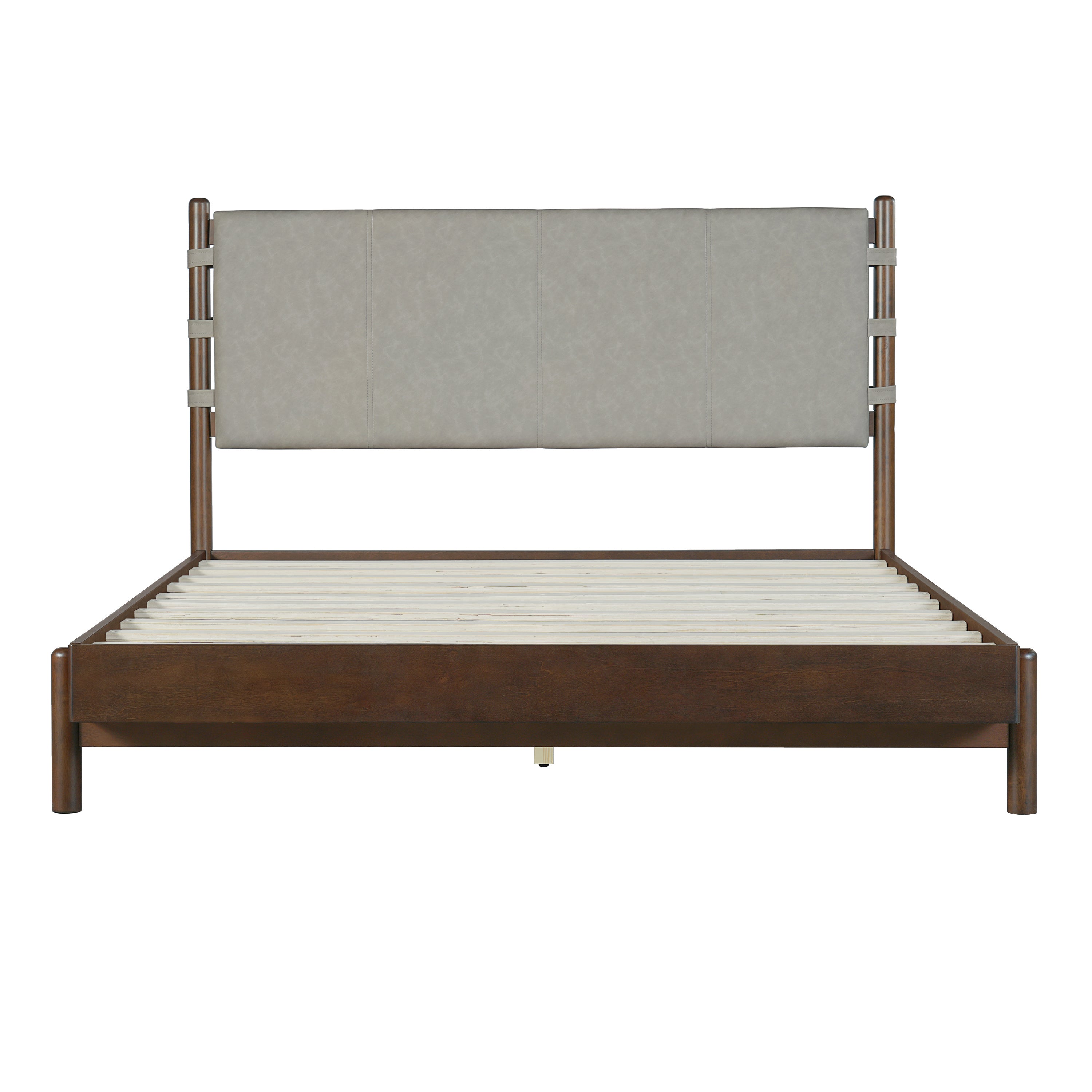 Premium Rubber Wood Platform Bed Frame, Queen Size