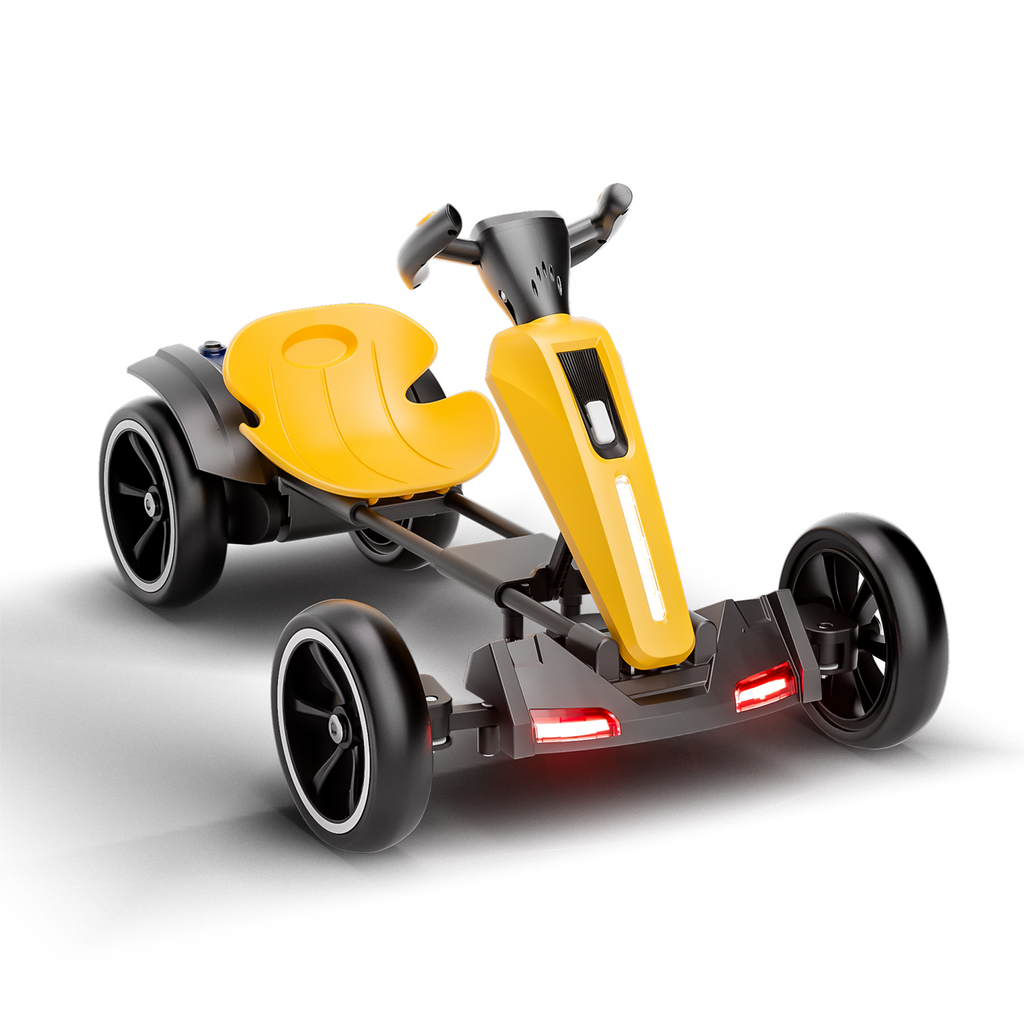 12V Electric Kids Pedal Go Kart - Yellow