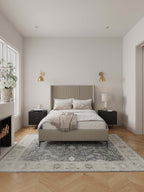 Promenade Upholstered Velvet Full Bed in Rustic