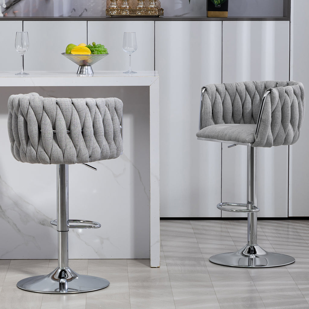 360° Fabric Cover Swivel Bar Stools Set of 2