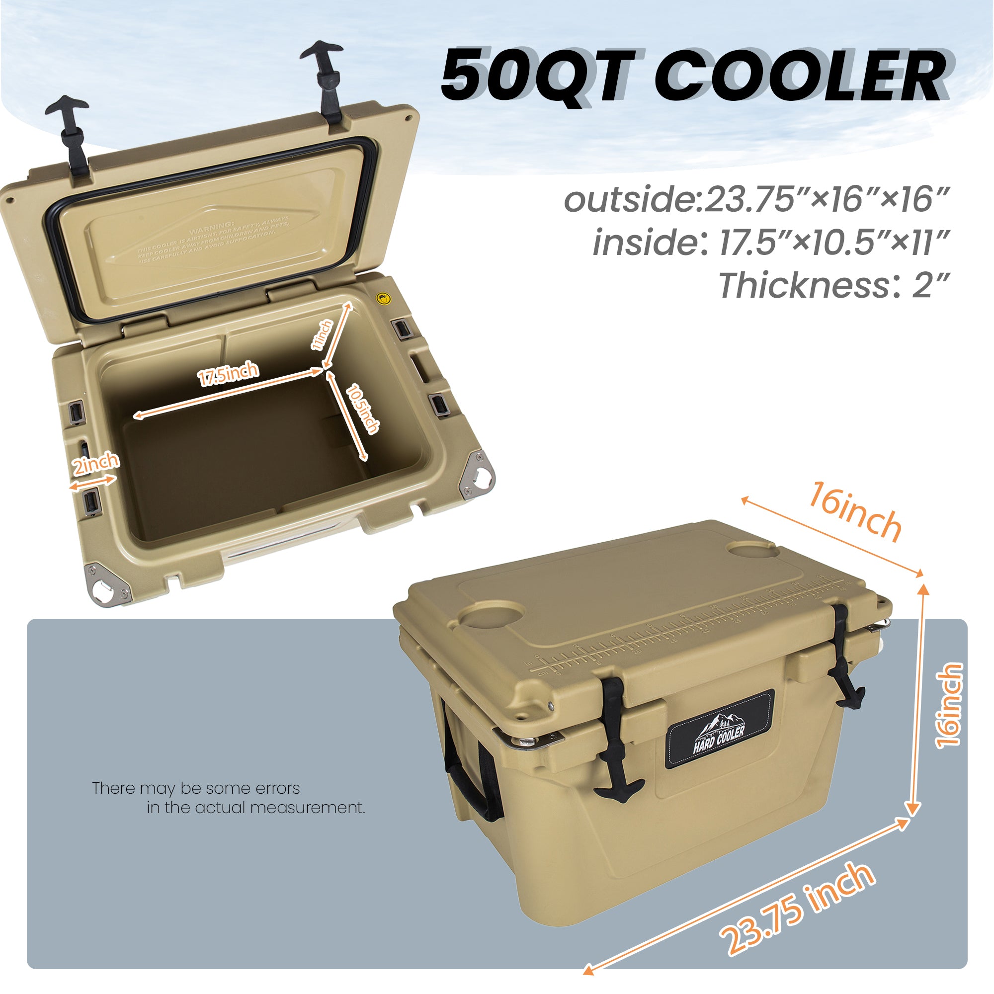 50 Quart Khaki Cooler