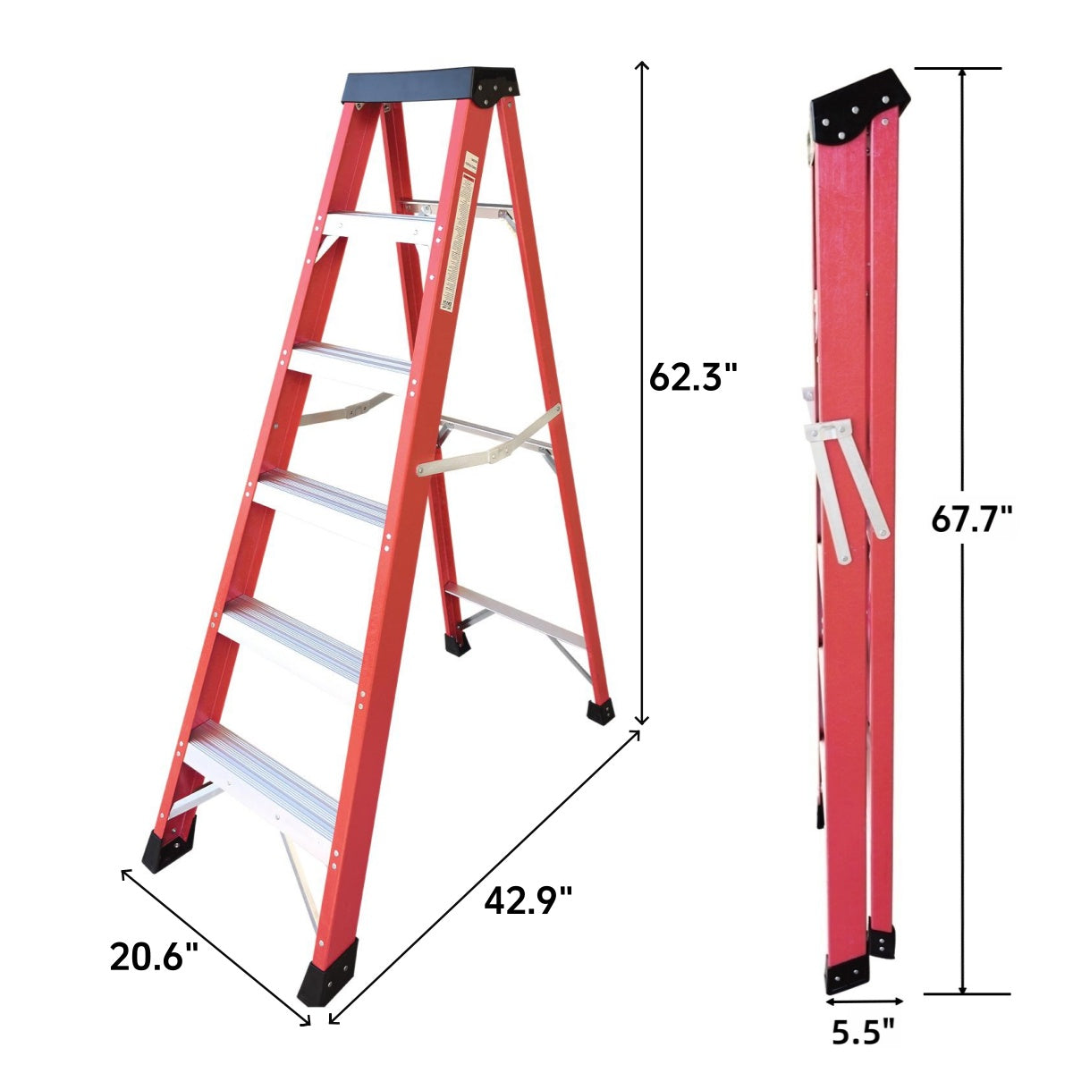 Fiberglass Single Side Step Ladder