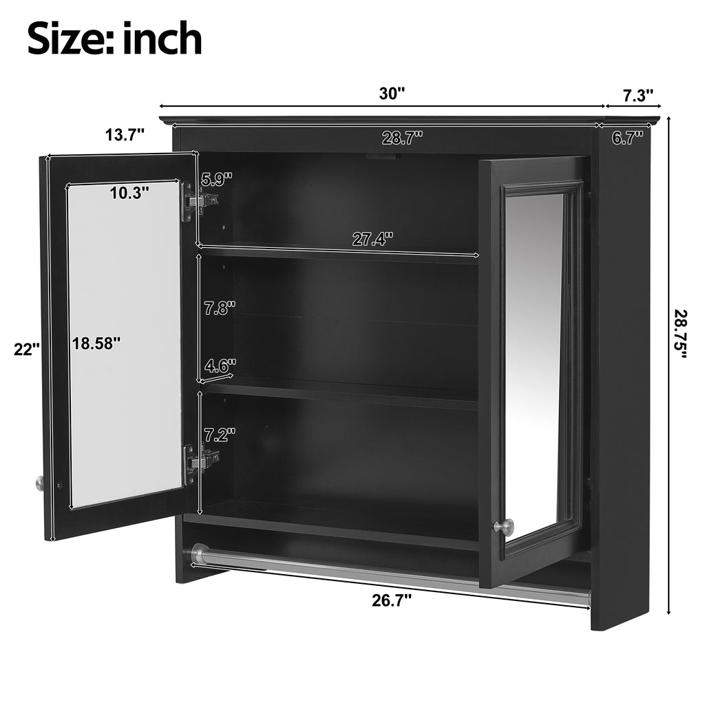 3-in-1 Bathroom Mirror Cabinet
