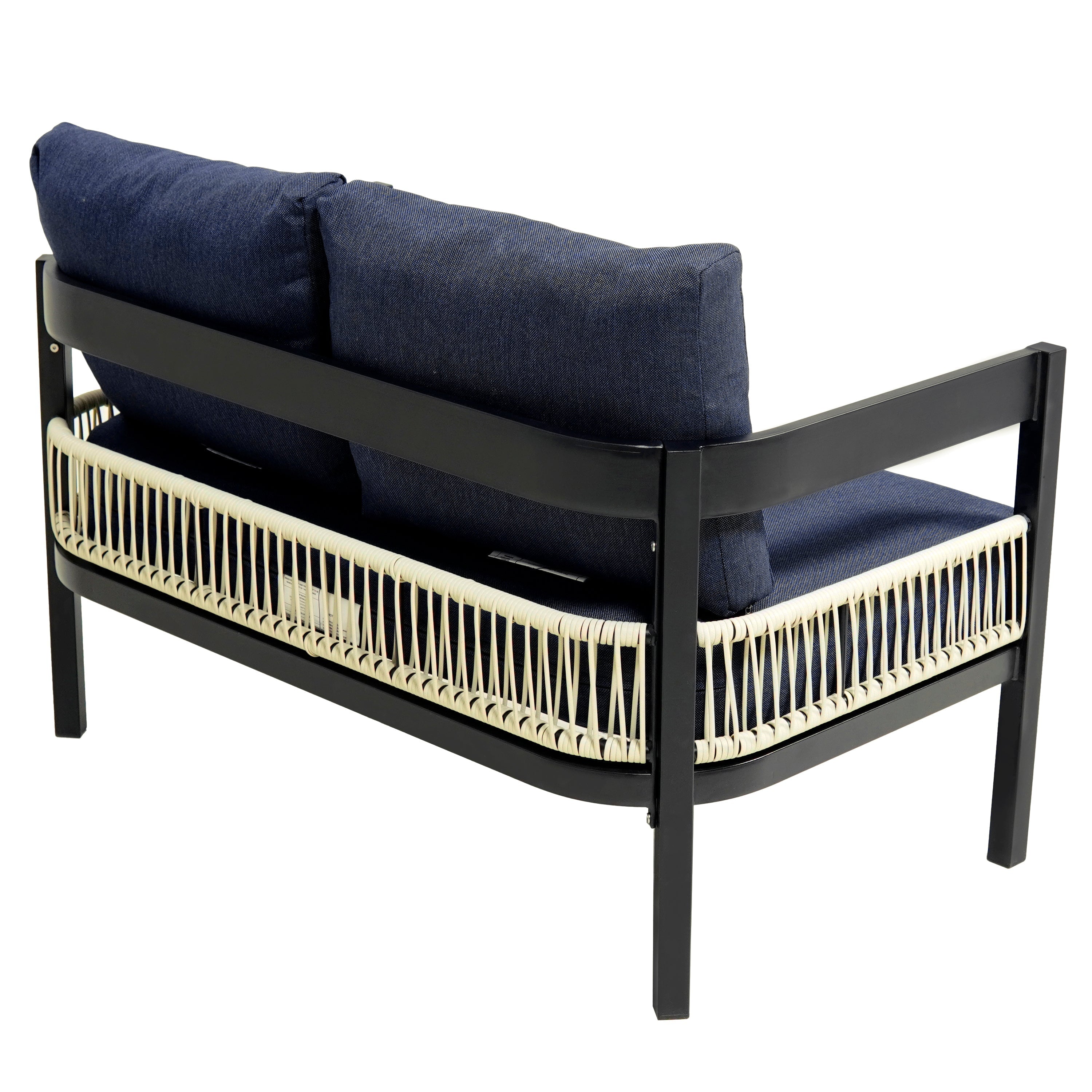 U_Style Multi-person Outdoor Iron Sofa Set with Table