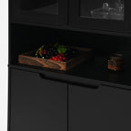 Tempered Glass Door Tall Storage Bookcase