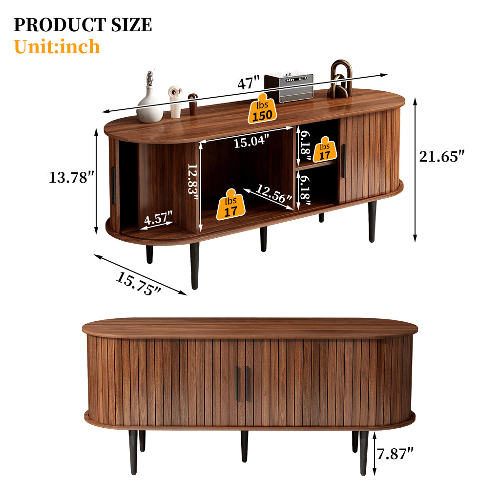 47" Modern TV Stand with Storage Compartment