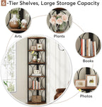 66.93" Tall 6-Tier Rustic Bookshelf