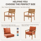 6" Thicker Outdoor Chair Cushion Set - 3 Pieces