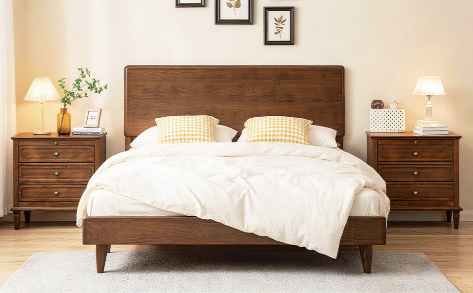 Farmhouse 3 Drawer Nightstand with Charging Station, Wood Dresser Chest of Drawers with USB & Type-C Port & 2 AC Outlets, Vintage
