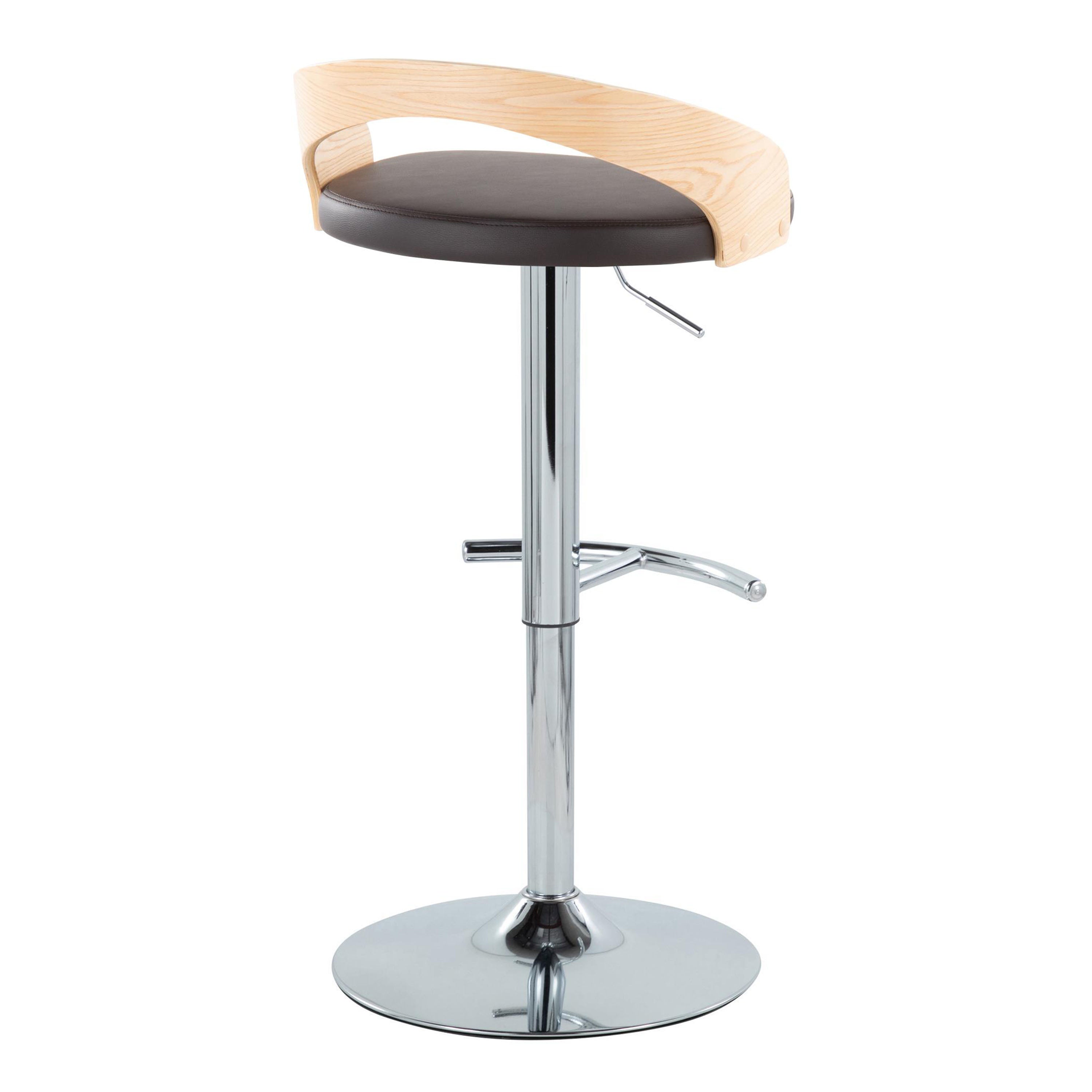 Contemporary Adjustable Barstool with Swivel