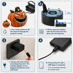 Halloween Pumpkin Monster Mist Maker, LED Light Up Fogger Figurine