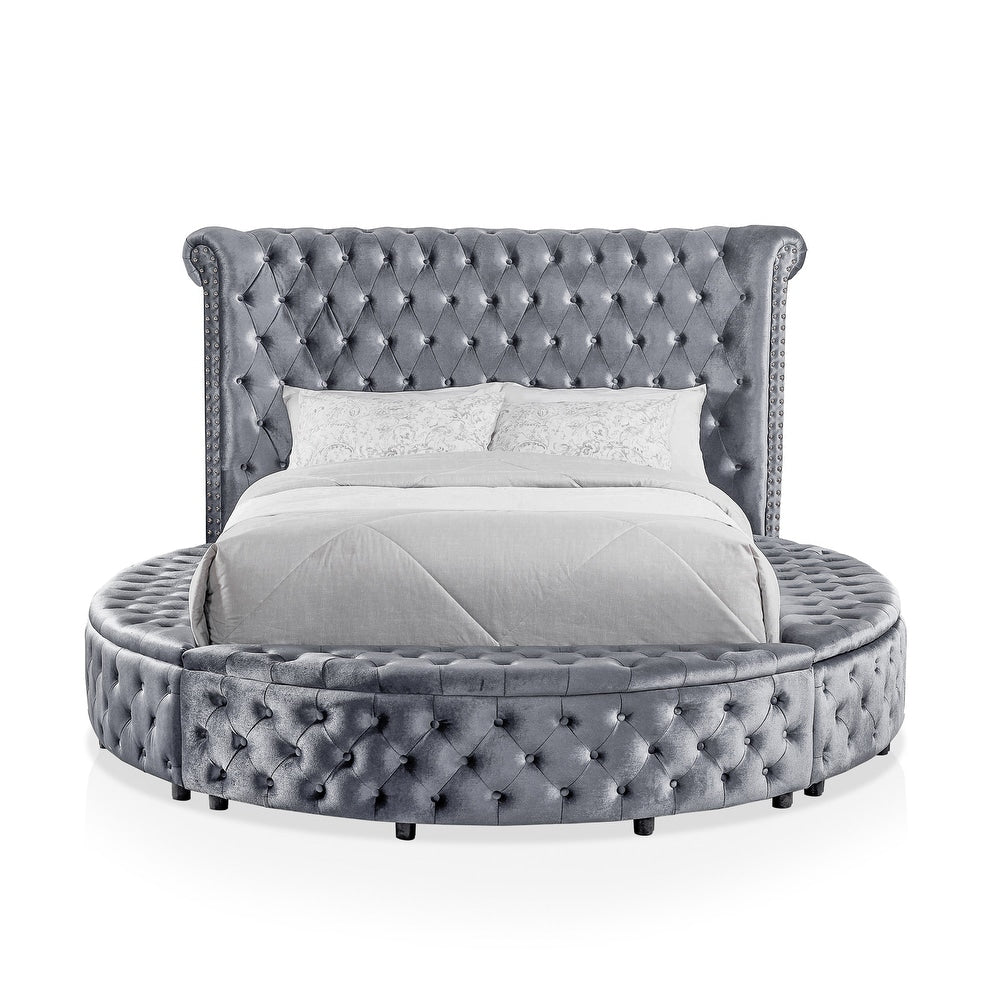 1pc Unique Round Glam Bed