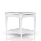 White Finished End Table With Storage Drawer