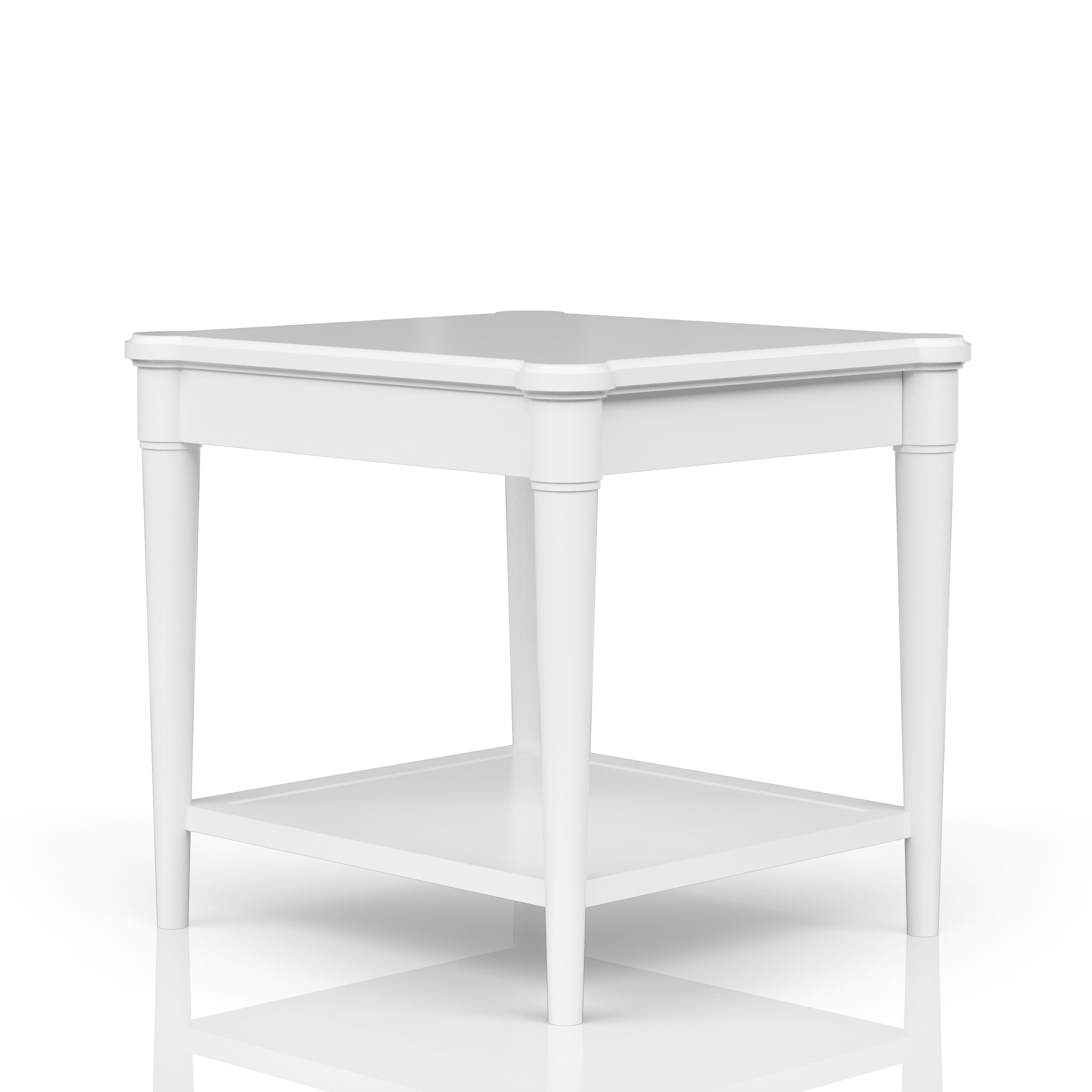 White Finished End Table With Storage Drawer