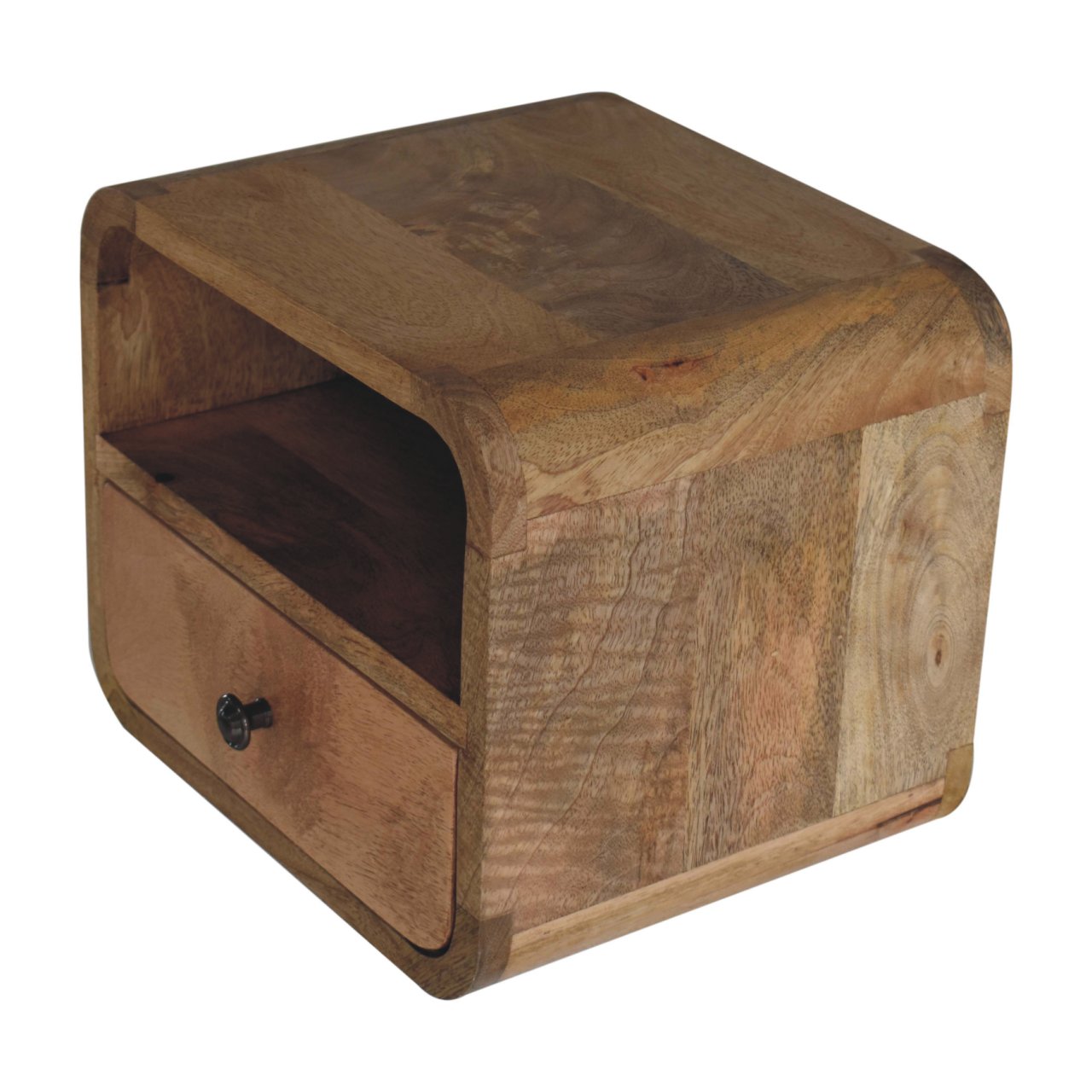 Extra Mini Wall-Mounted Curved Oak-ish Nightstand