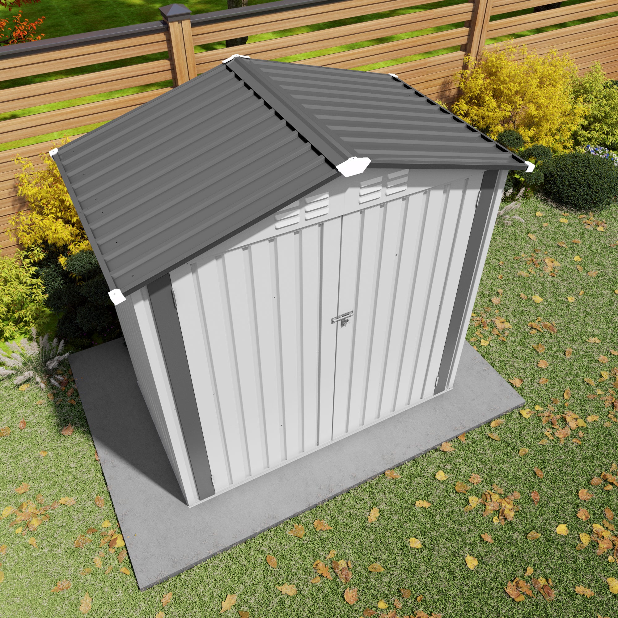 6X3.6FT Metal Storage Shed with Peaked Roof