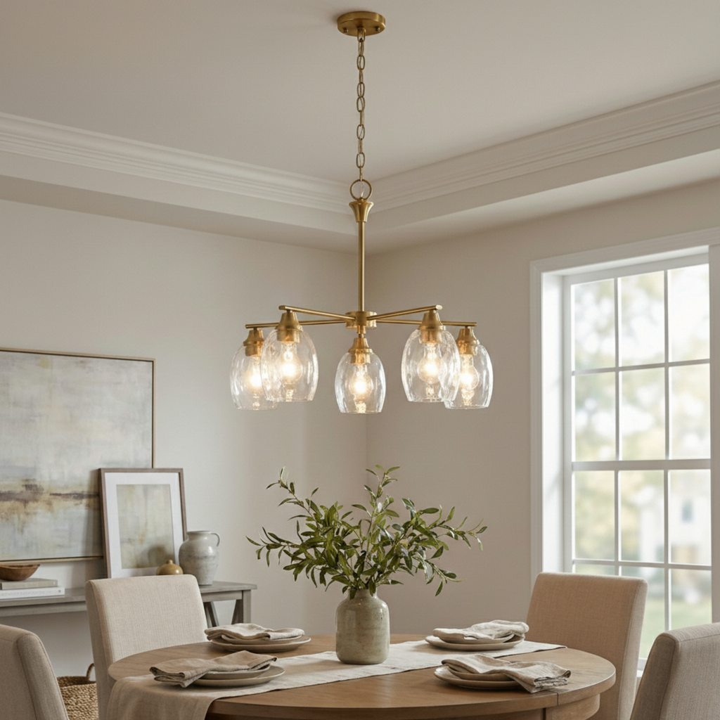 Elegance Five Lights Linear Arms with Golden
