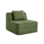 Armless Sofa with Pillow - Green