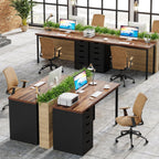 47" Computer Desk with 5 Drawers & Reversible Cabinet, Rustic