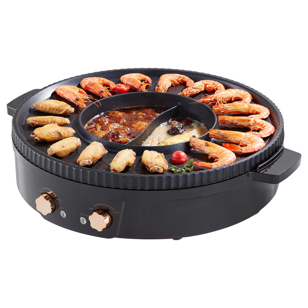 Hot Pot with Grill 1800W 2-in-1 Electric Smokeless Grill