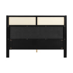 Queen Size Bed Frame with Green Upholstered Headboard