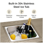 47" 3-in-1 Outdoor Aluminum Fire Pit Table