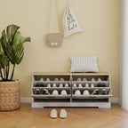 Shoe Storage Bench with 2 Flip Drawers and Adjustable Shelf