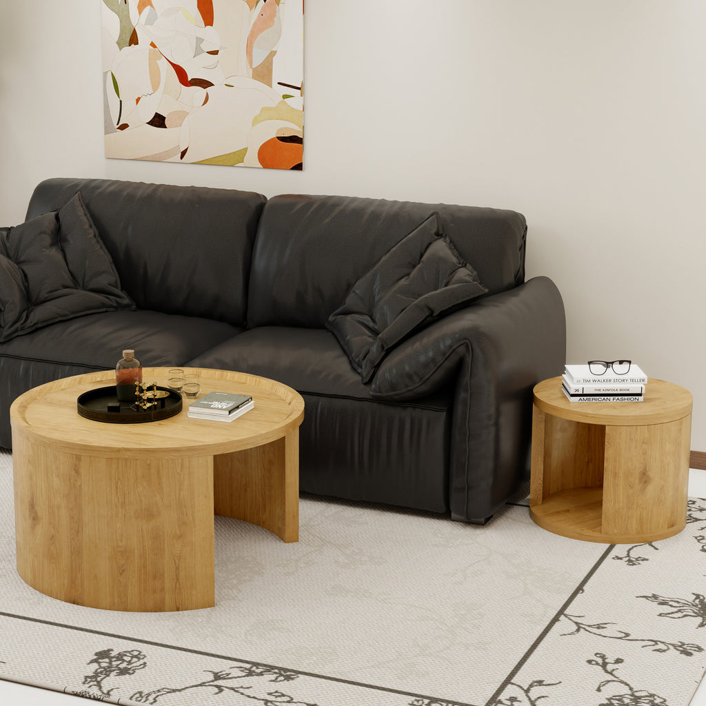 Round Nesting Coffee Table Set of 2