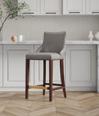 Shubert Wood Upholstered Barstool in Dark