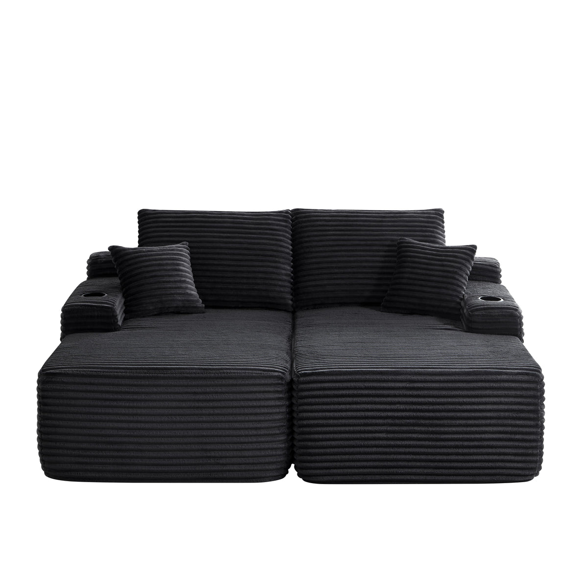 69" Cloud Sectional Couch, L-Shape Chaise with R-Shape Chaise