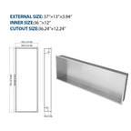 37" x 13" Stainless Steel Shower Niche, Brushed Nickel