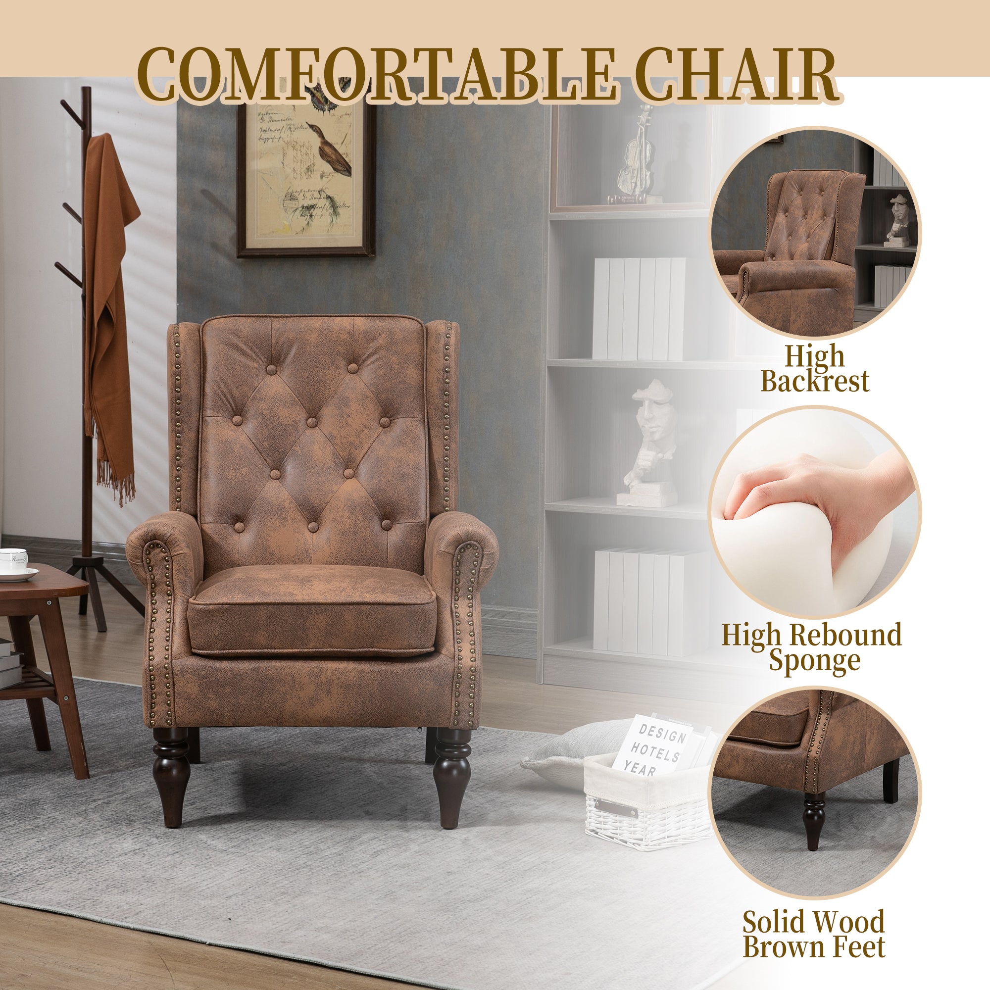 Wood Frame Armchair - Modern Accent Chair