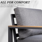 52" All-Weather Aluminum Patio Loveseat Sofa with Thick Cushions