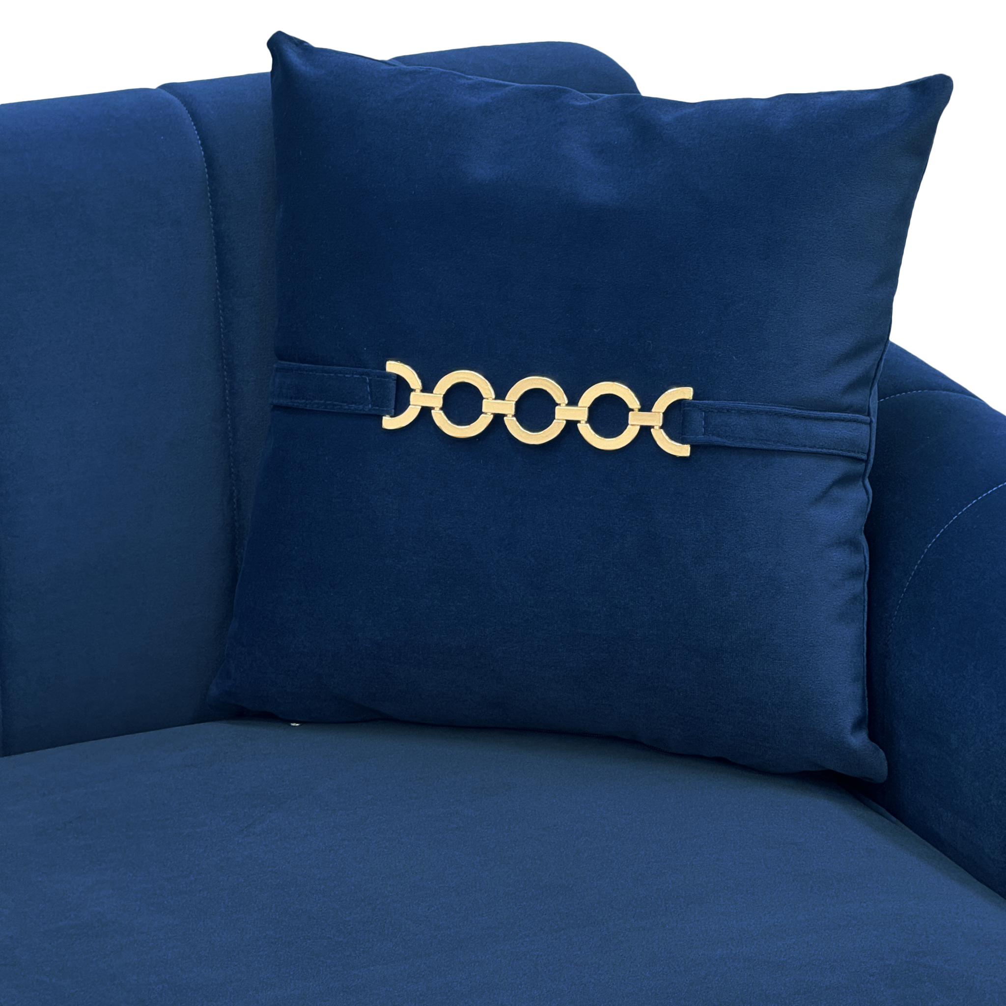 Vintage Blue Velvet 2-Piece Sofa Set