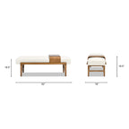 Billie 52" Modern Telephone Bench with Sliding Shelf
