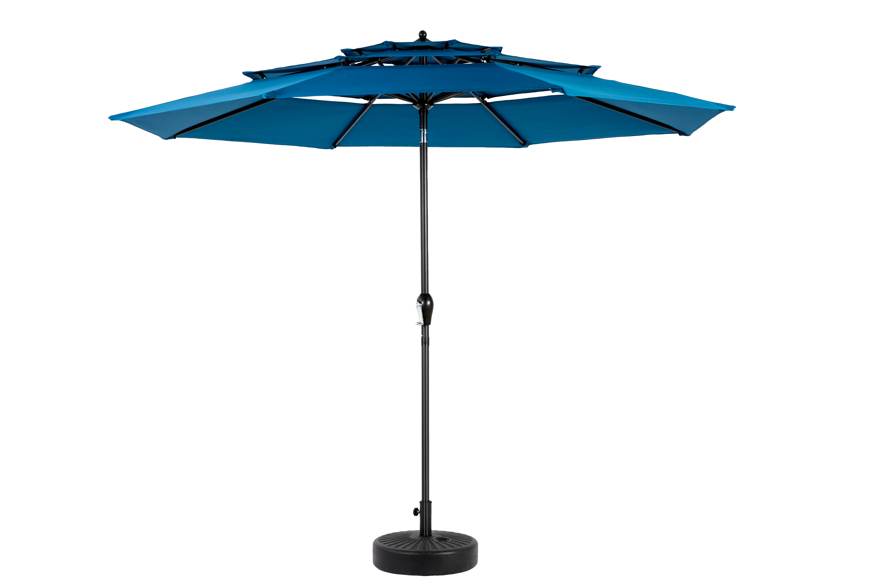 Aluminium 10ft 3 Tier Auto-tilt Outdoor Patio Umbrella - Dark Blue