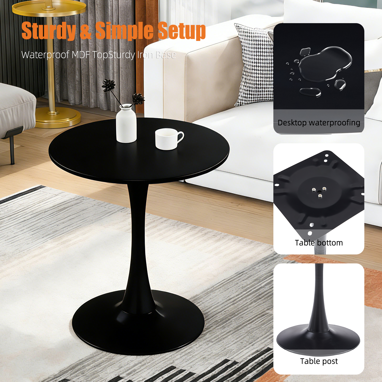 Black Round Dining Table