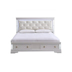 Verona G6735B-QSB Queen Bed (Mattress Not Included), Pearl