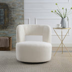 Swivel Barrel Chair with Soft Teddy Fabric