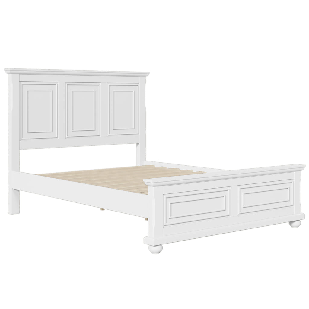 Traditional Town And Country Style Pinewood Vintage Tall Headboard Queen Bed Frame