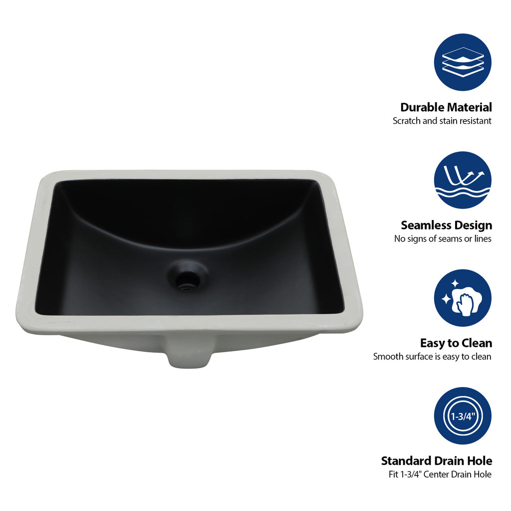 21"x14.75" Undermount Ceramic Sink